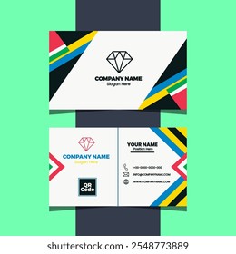 Modern Geometric Business Card Design Template For Company or Corporate