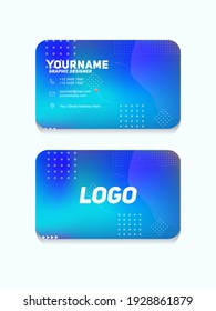 Modern Geometric Business Card Template With light blue color