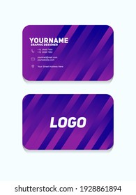 Modern Geometric Business Card Template With purple color