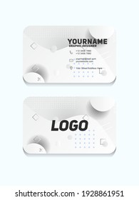 Modern Geometric Business Card Template With White and gray color