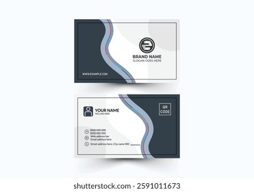 Modern geometric business card template design. Name card, id card template design, visiting card template design