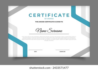 modern geometric business certificate template design . suitable for certificate diploma,graduation,award,archievement and other