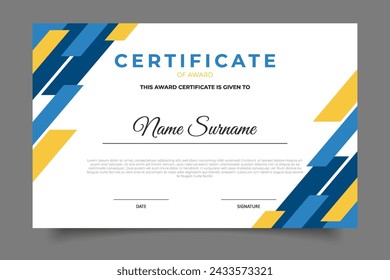 modern geometric business certificate template design concept. suitable for certificate diploma,graduation,award,archievement and other