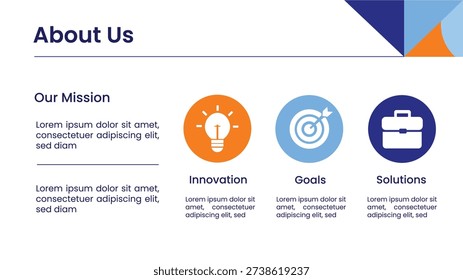 Modern Geometric Business Presentation About Us Slide Template