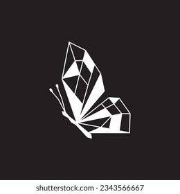 Modern geometric butterfly art, line vector illustration