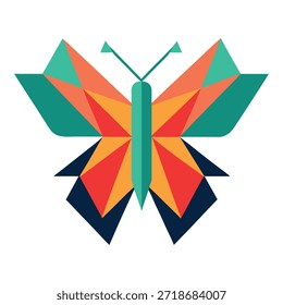 Composição moderna de borboleta geométrica perfeita para marcas de arte abstratas e desenhos visuais contemporâneos elegantes