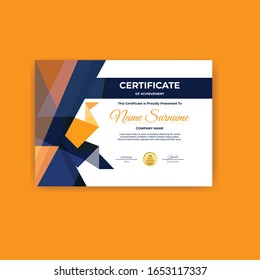 Modern geometric certificate template with colorful abstract shapes