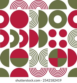 Modern Geometric Christmas Seamless Pattern 