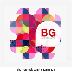 Fondo abstracto del círculo geométrico moderno. Fondo de plantilla de vector para diseño de flujo de trabajo, diagrama, opciones de número o diseño web