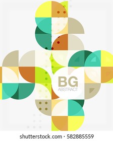 Fondo abstracto del círculo geométrico moderno. Fondo de plantilla de vector para diseño de flujo de trabajo, diagrama, opciones de número o diseño web