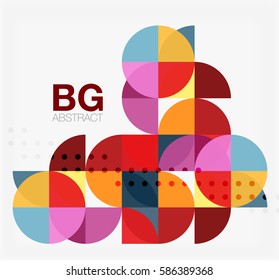 Modern geometric circle abstract background. Vector template background for workflow layout, diagram, number options or web design