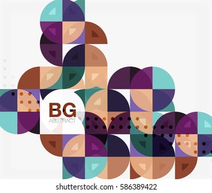 Fondo abstracto del círculo geométrico moderno. Fondo de plantilla de vector para diseño de flujo de trabajo, diagrama, opciones de número o diseño web