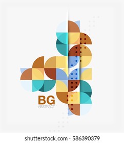 Modern geometric circle abstract background. Vector template background for workflow layout, diagram, number options or web design