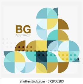 Fondo abstracto del círculo geométrico moderno. Fondo de plantilla de vector para diseño de flujo de trabajo, diagrama, opciones de número o diseño web