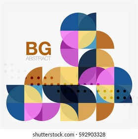 Fundo abstrato moderno do círculo geométrico. Plano de fundo de modelo de vetor para layout de fluxo de trabalho, diagrama, opções de número ou design da Web