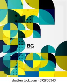 Fondo abstracto del círculo geométrico moderno. Fondo de plantilla de vector para diseño de flujo de trabajo, diagrama, opciones de número o diseño web