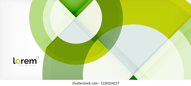 Modern geometric circles abstract background, colorful round shapes with shadow effects, vector illustration