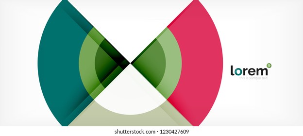 Modern geometric circles abstract background, colorful round shapes with shadow effects, vector illustration