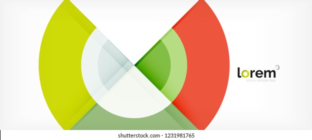 Modern geometric circles abstract background, colorful round shapes with shadow effects, vector illustration