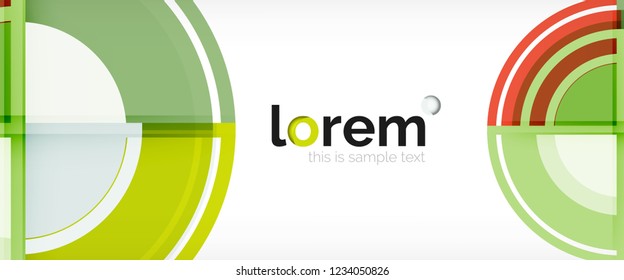 Modern geometric circles abstract background, colorful round shapes with shadow effects, vector illustration