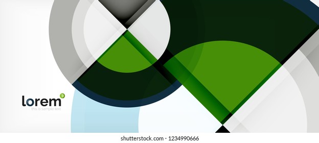 Circulos geométricos modernos fondo abstracto, formas redondeadas coloridas con efectos de sombra, ilustración vectorial