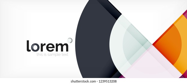Modern geometric circles abstract background, colorful round shapes with shadow effects, vector illustration
