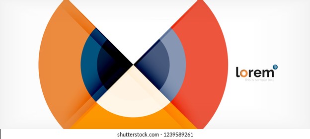 Modern geometric circles abstract background, colorful round shapes with shadow effects, vector illustration