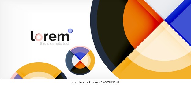 Volúmenes geométricos modernos de fondo abstracto, formas redondeadas coloridas con efectos de sombra, ilustración vectorial