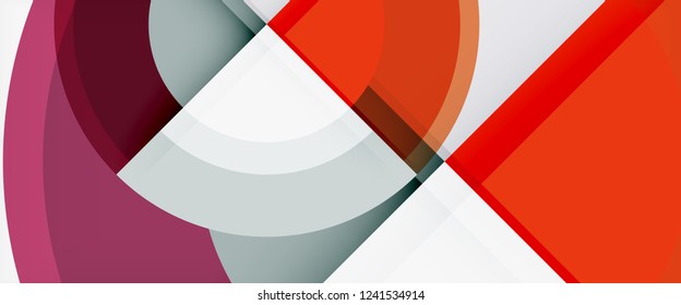 Moderne geometrische Kreise, abstrakter Hintergrund, bunte runde Formen mit Schatteneffekten, Vektorgrafik