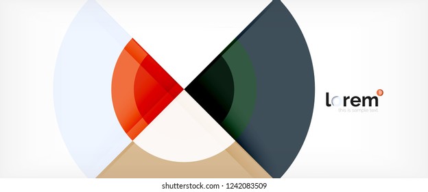 Modern geometric circles abstract background, colorful round shapes with shadow effects, vector illustration