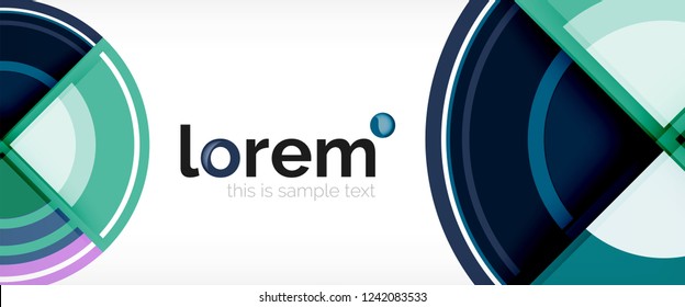 Modern geometric circles abstract background, colorful round shapes with shadow effects, vector illustration