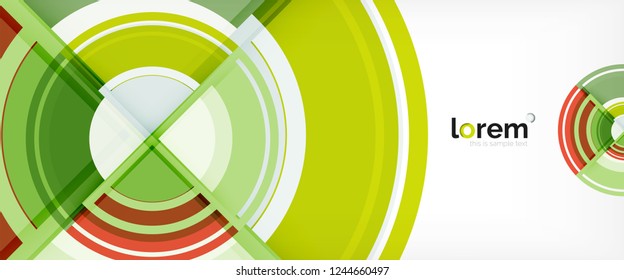 Modern geometric circles abstract background, colorful round shapes with shadow effects, vector illustration
