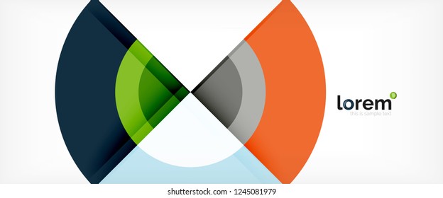 Circulos geométricos modernos fondo abstracto, formas redondeadas coloridas con efectos de sombra, ilustración vectorial