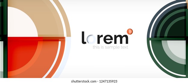 Moderne geometrische Kreise, abstrakter Hintergrund, bunte runde Formen mit Schatteneffekten, Vektorgrafik