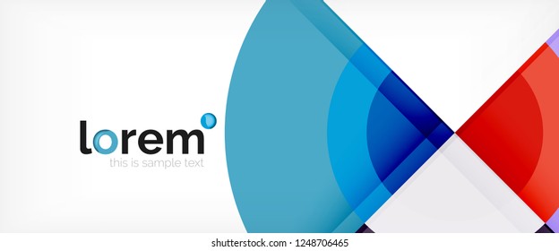 Modern geometric circles abstract background, colorful round shapes with shadow effects, vector illustration