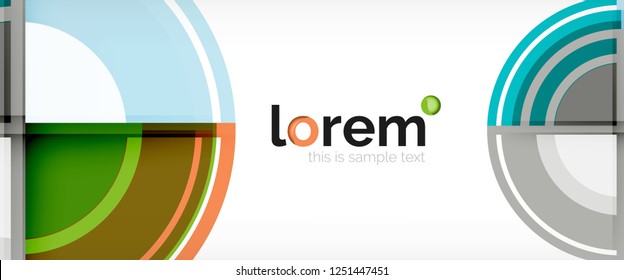 Circulos geométricos modernos fondo abstracto, formas redondeadas coloridas con efectos de sombra, ilustración vectorial