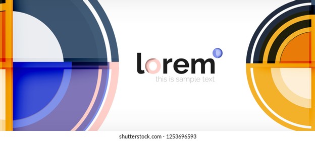Moderne geometrische Kreise, abstrakter Hintergrund, bunte runde Formen mit Schatteneffekten, Vektorgrafik