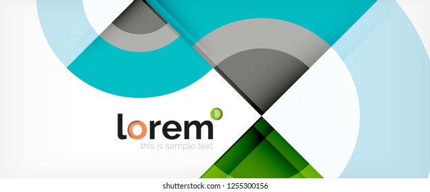 Modern geometric circles abstract background, colorful round shapes with shadow effects, vector illustration