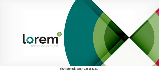 Modern geometric circles abstract background, colorful round shapes with shadow effects, vector illustration