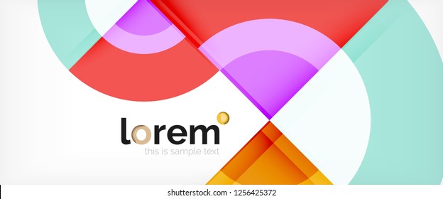 Volúmenes geométricos modernos de fondo abstracto, formas redondeadas coloridas con efectos de sombra, ilustración vectorial