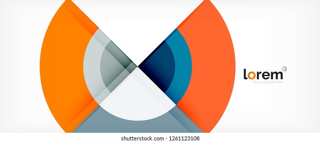 Circulos geométricos modernos fondo abstracto, formas redondeadas coloridas con efectos de sombra, ilustración vectorial