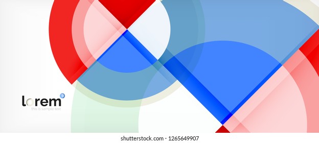 Moderne geometrische Kreise, abstrakter Hintergrund, bunte runde Formen mit Schatteneffekten, Vektorgrafik