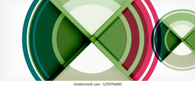 Moderne geometrische Kreise, abstrakter Hintergrund, bunte runde Formen mit Schatteneffekten, Vektorgrafik