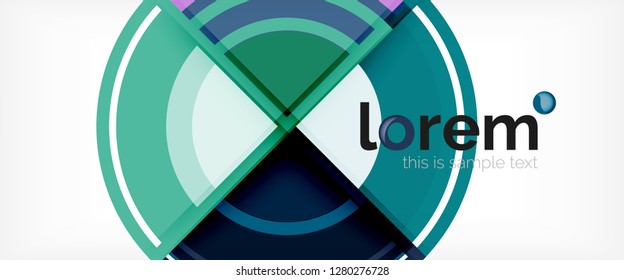 Circulos geométricos modernos fondo abstracto, formas redondeadas coloridas con efectos de sombra, ilustración vectorial