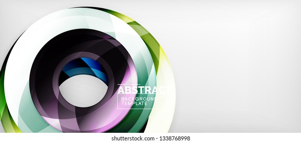 Modern geometric circles abstract background, colorful round shapes with shadow effects, vector illustration