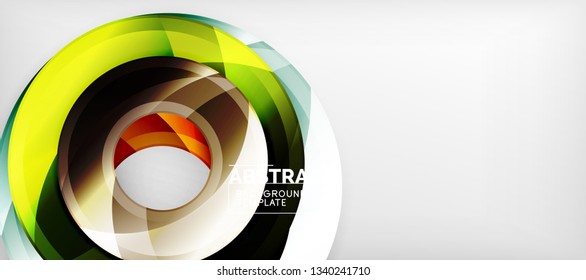 Modern geometric circles abstract background, colorful round shapes with shadow effects, vector illustration