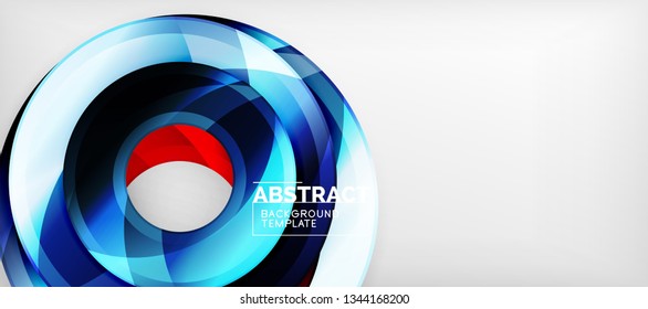 Modern geometric circles abstract background, colorful round shapes with shadow effects, vector illustration