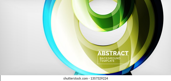 Moderne geometrische Kreise, abstrakter Hintergrund, bunte runde Formen mit Schatteneffekten, Vektorgrafik