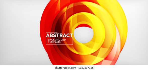Modern geometric circles abstract background, colorful round shapes with shadow effects, vector illustration