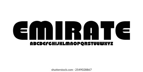 moderne geometrische kreisförmige Schrift mit abgerundeten Kanten.